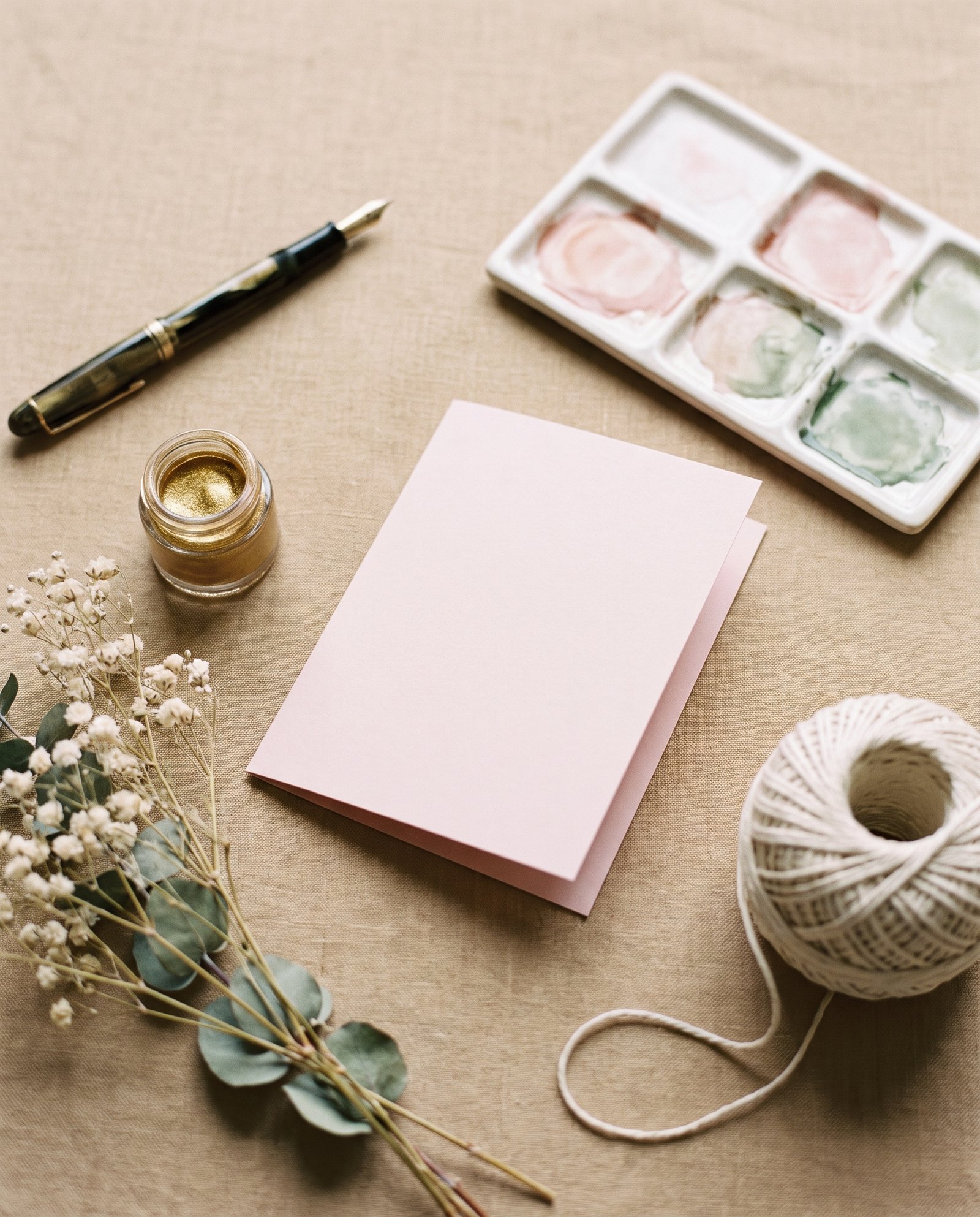 Meja kerja desainer stationery
